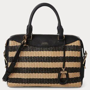 Ralph Lauren Striped Straw Satchel